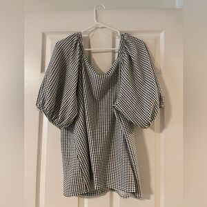 AVA VIV black and white checker blouse. Size 3X.